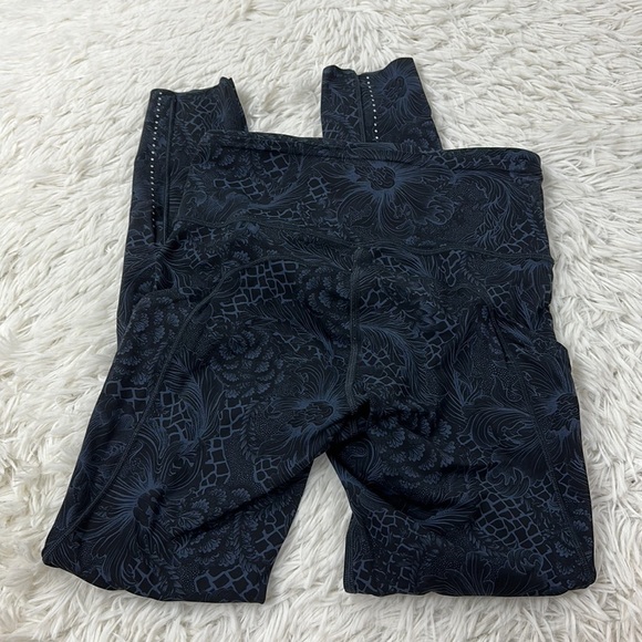 Lululemon Fast & Free 7/8 Tight II (Nulux 25") Nouveau Mach Blue Black - Picture 5 of 6